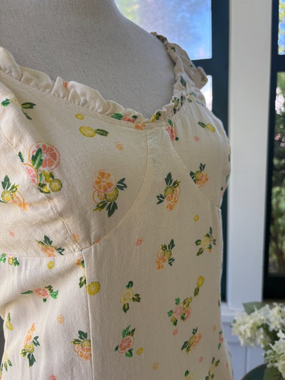 Free People Like a Lady Mini Dress | Citrus Print | Size XS | Like New - Picture 2 of 8